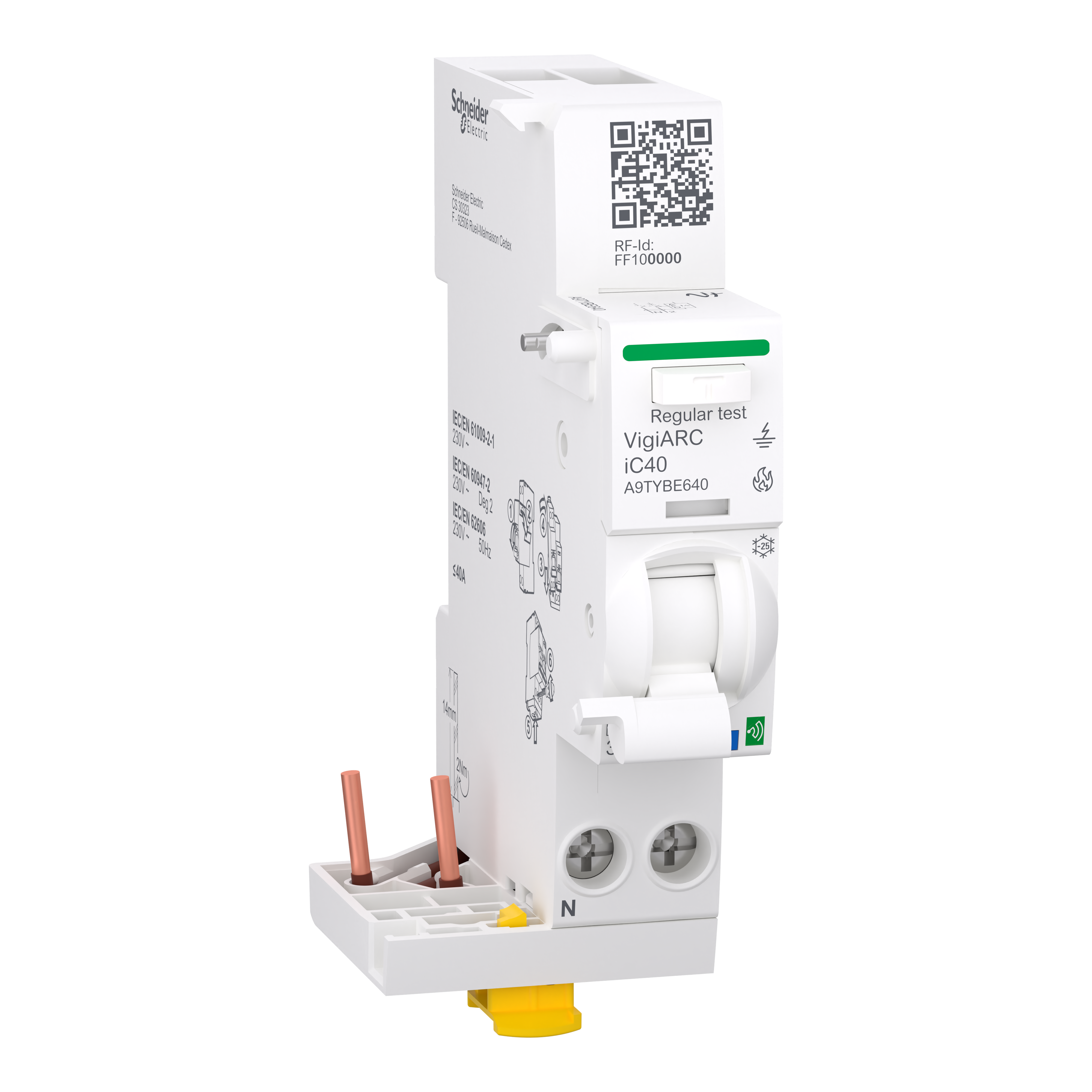 Блок защиты от дугового замыкания Schneider Electric Active iC40 1P+N 40A 30мА тип A-SI (A9TYBE640)