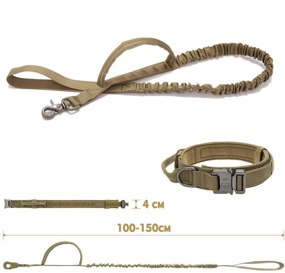 Ошейник с поводком для собак Harness нейлоновый с металлической пряжкой-фастекс L 45-55 см Коричневый (1460544978) - фото 7 Ошейник с поводком для собак Harness нейлоновый с металлической пряжкой-фастекс L 45-55 см Коричневый (1460544978) - фото 7