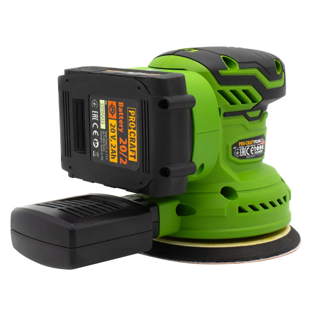 Шлифмашина эксцентриковая бесщеточная Аккумуляторная ProCraft PX20BL без аккумулятора и без зарядного устройств - фото 8 Шлифмашина эксцентриковая бесщеточная Аккумуляторная ProCraft PX20BL без аккумулятора и без зарядного устройств - фото 8