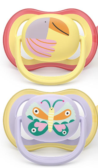 Пустушка для дівчаток Philips Avent Ultra Air 0-6 міс. 2 шт. (143962)