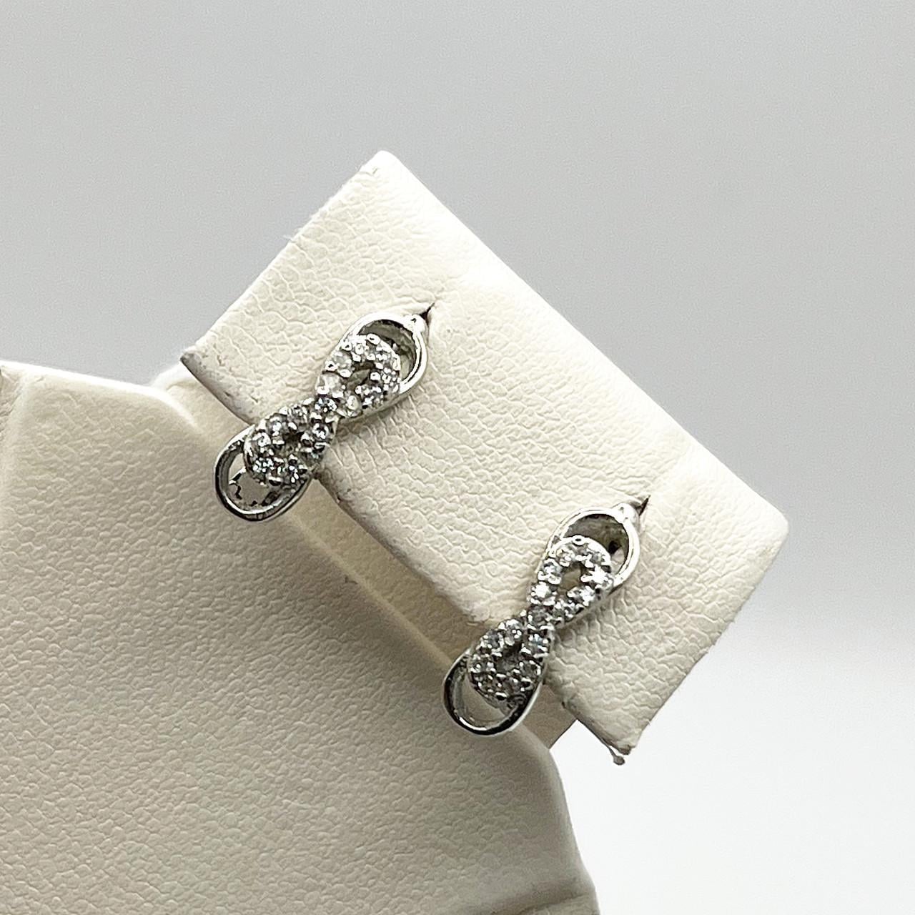 Серебряные серьги Бесконечность с кубическим цирконием 2,75 г (2489150835)