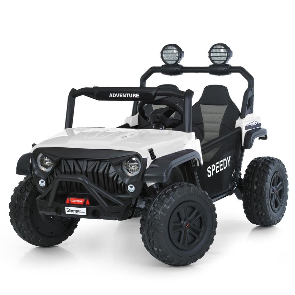 Дитячий електромобіль Джип Bambi 12V до 60 кг з пультом Білий (DE-169-E-700) Дитячий електромобіль Джип Bambi 12V до 60 кг з пультом Білий (DE-169-E-700)