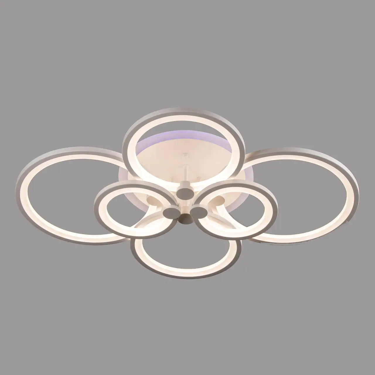 Люстра светодиодная Svet SL-5332/2+2 на 6 колец с подсветкой RGB и пультом 3000-6000К 192W Белый (1855680100)