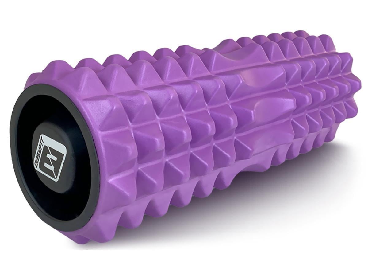 Массажный ролик EasyFit Grid Roller v.1.2 с заглушками с двух сторон 33 см Фиолетовый (EF-2022a-V)