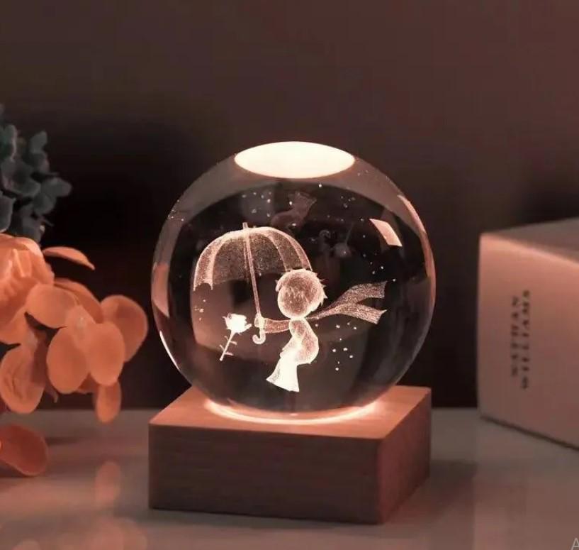 Нічник кришталева куля 3D Маленький принц