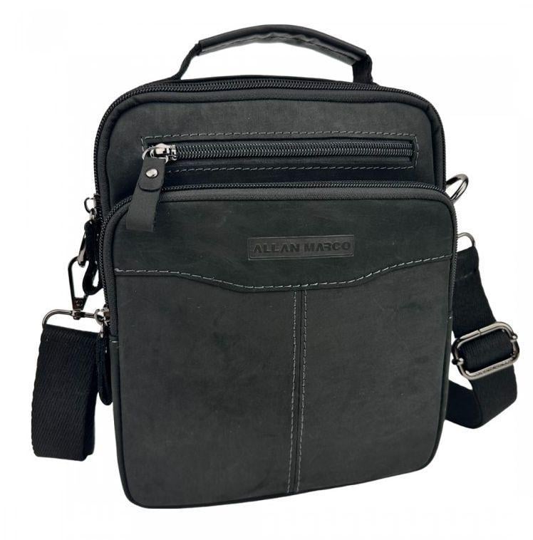 Сумка чоловіча шкіряна Ruff Ryder Чорний