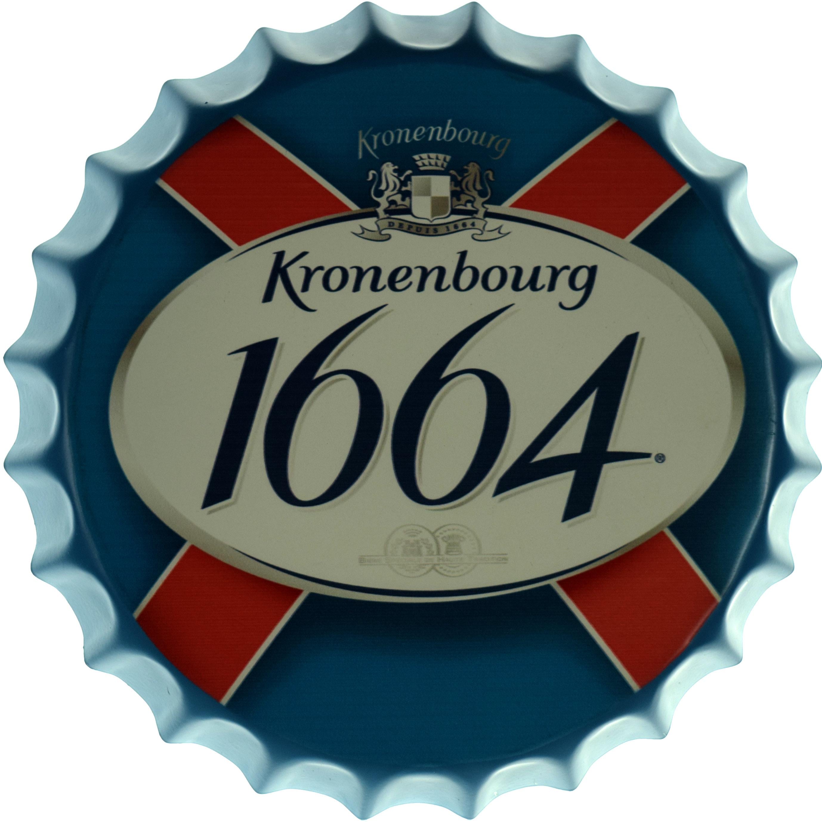Табличка металева Kronenbourg 1664 кришка 35 см