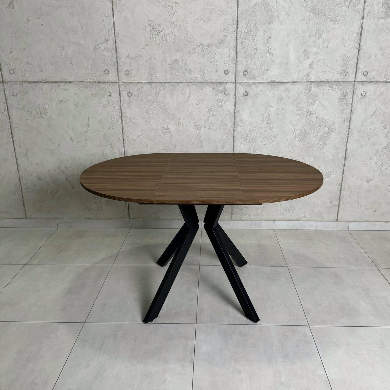 Стол раздвижной круглый Lite D800 Орех Франклин/Черный мат (УТП026646) - фото 2