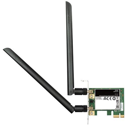 Адаптер Wi-Fi D-Link DWA-582 AC1200 PCI-express бездротовий 1200 Мбіт/с Чорний (587886)