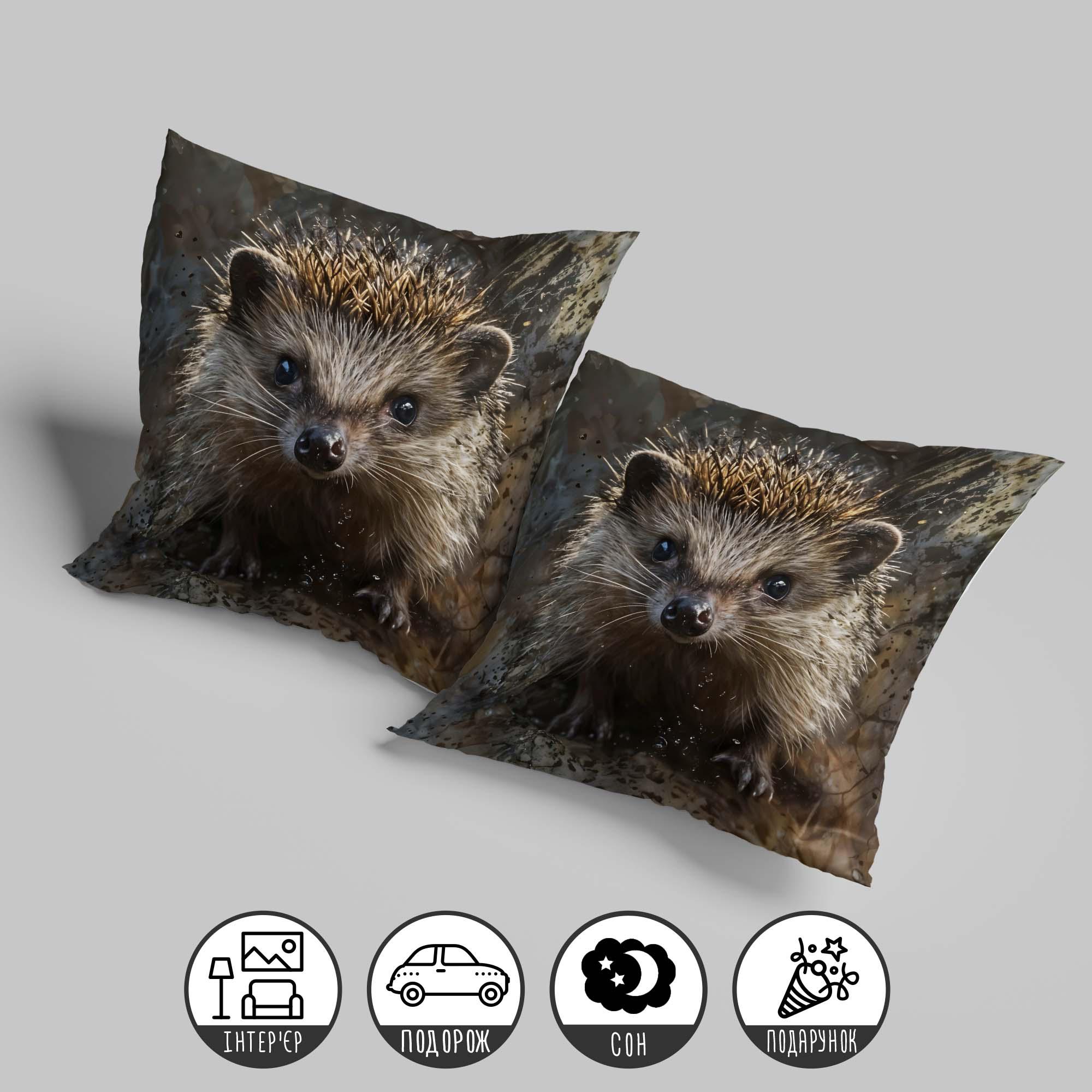 Подушка декоративная "Ежик Босс" 33х33 см 3D эффект (1308833UA) - фото 2