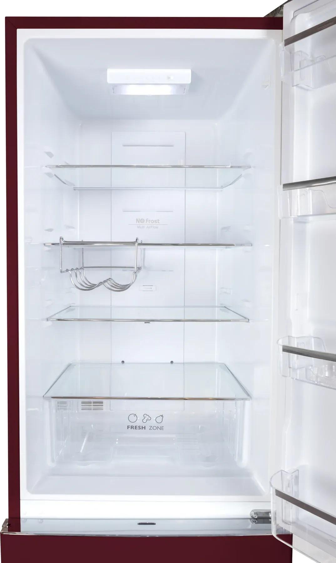 Холодильник відокремлений Gunter&Hauer FN 369 R ретро-дизайн No Frost клас A Червоний - фото 5