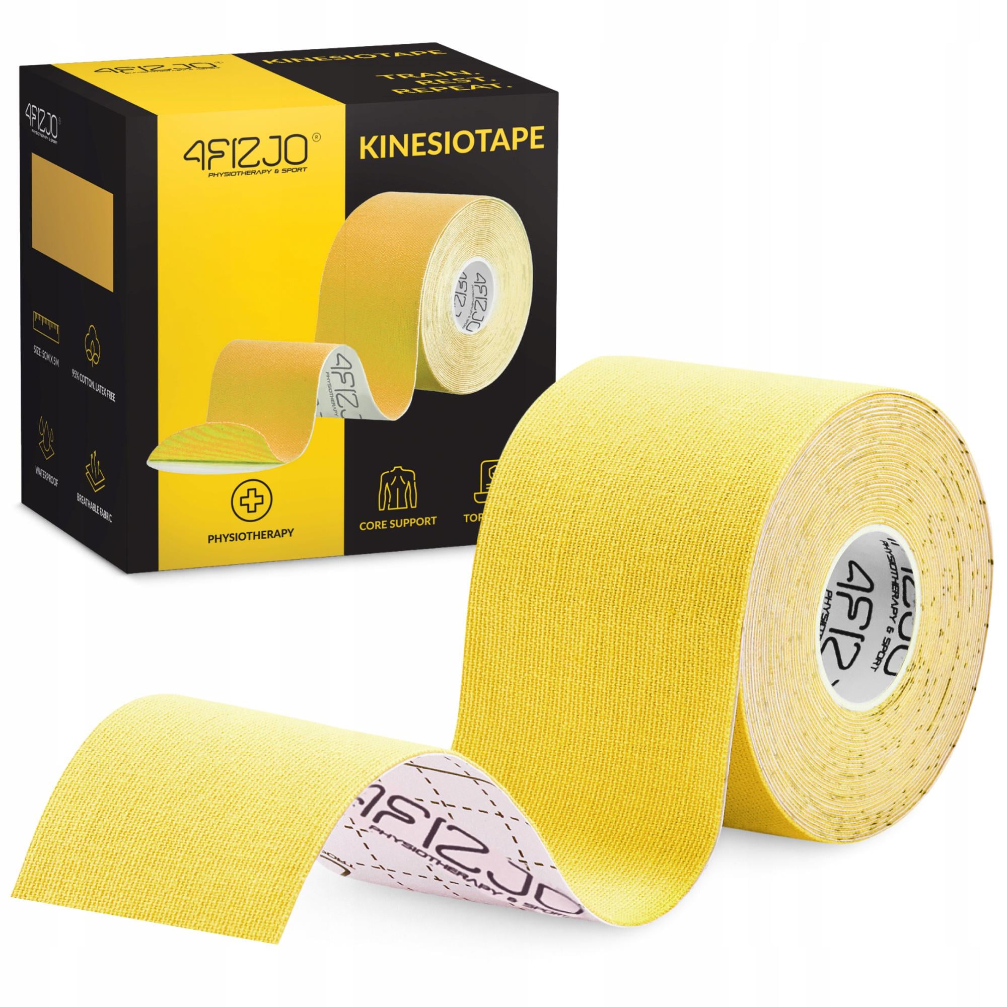 Лента кинезиологическая 4FIZJO 5 см x 5 м Yellow (P-5907739318824)