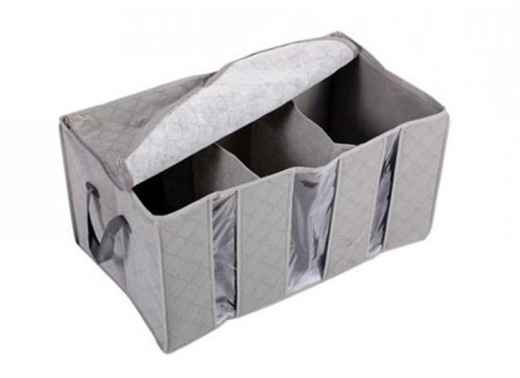 Органайзер для одежды на три секции бамбук 60x35x30 см Grey (103415) - фото 4 Органайзер для одежды на три секции бамбук 60x35x30 см Grey (103415) - фото 4