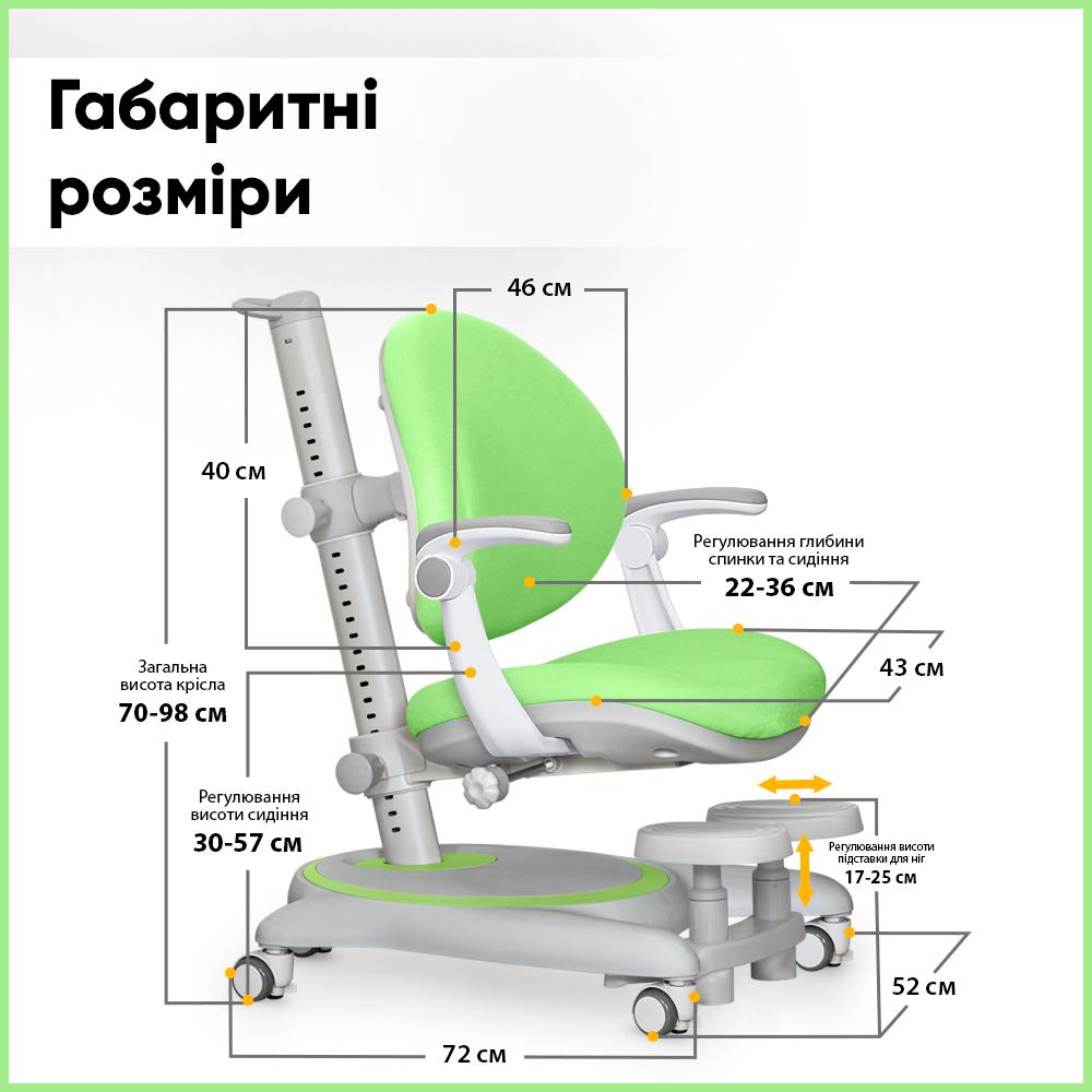 Кресло детское Mealux Ortoback Plus Зеленый (Y-508 KZ Plus) - фото 4