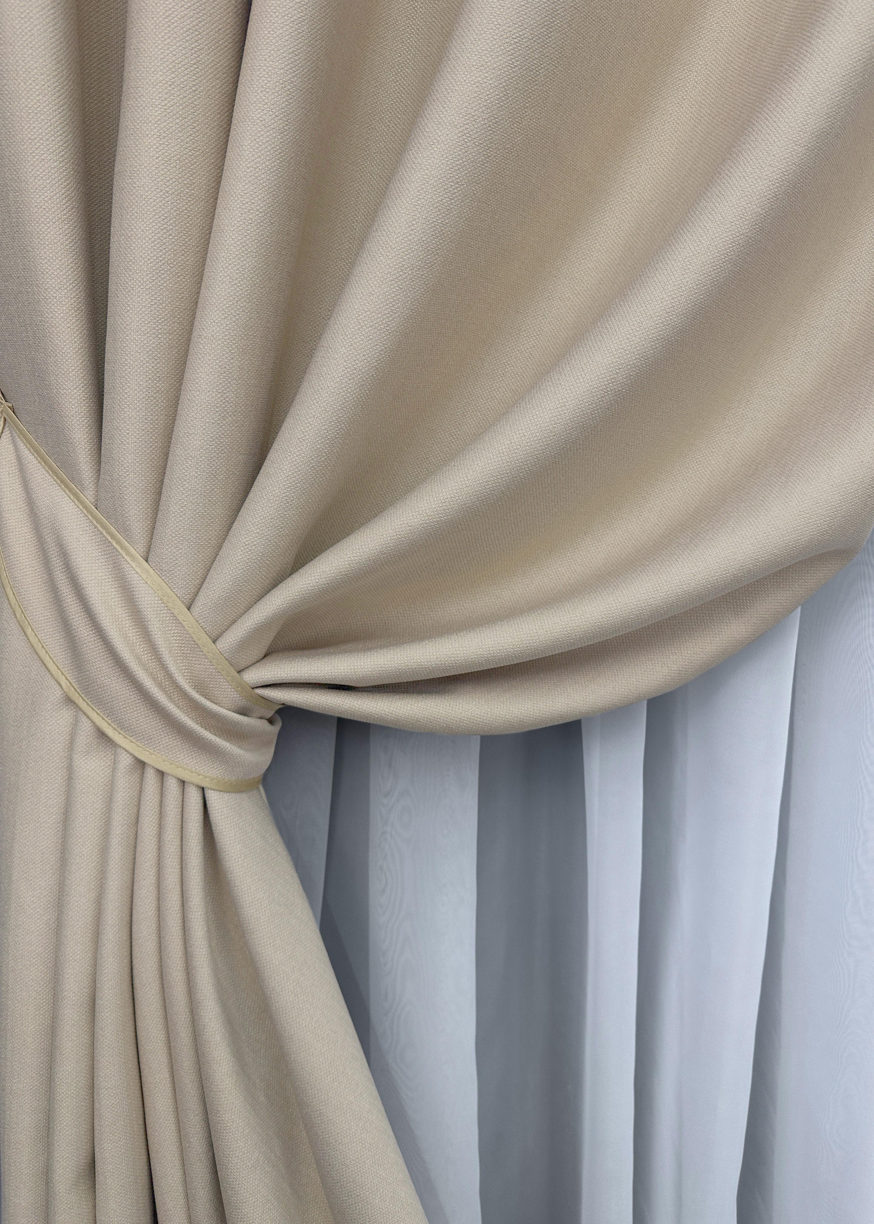 Комплект штор на люверсах VR-Textil Шенил однотонный № 1691ш 150х250 см 2 шт. Бежевый (37-0241) - фото 5 Комплект штор на люверсах VR-Textil Шенил однотонный № 1691ш 150х250 см 2 шт. Бежевый (37-0241) - фото 5