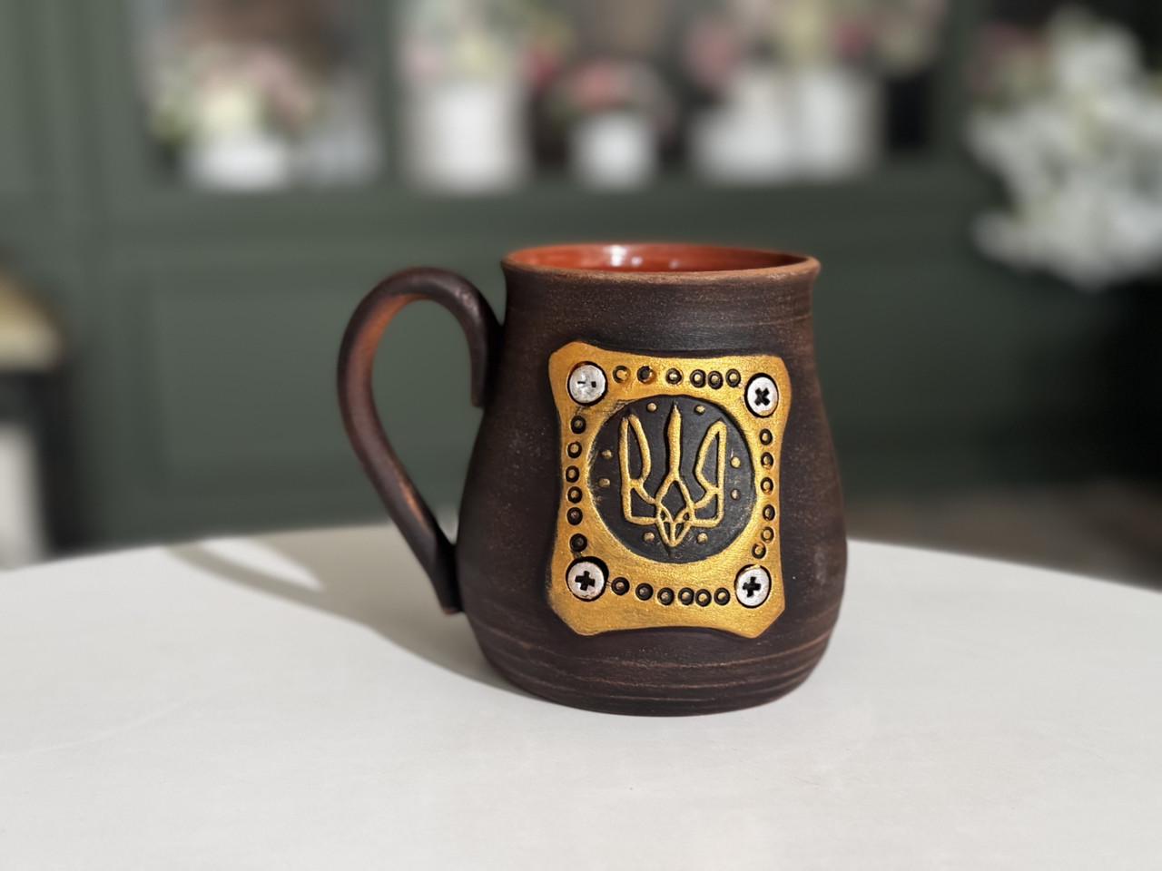 Чашка глиняна з Гербом України 600 мл (2563599886)