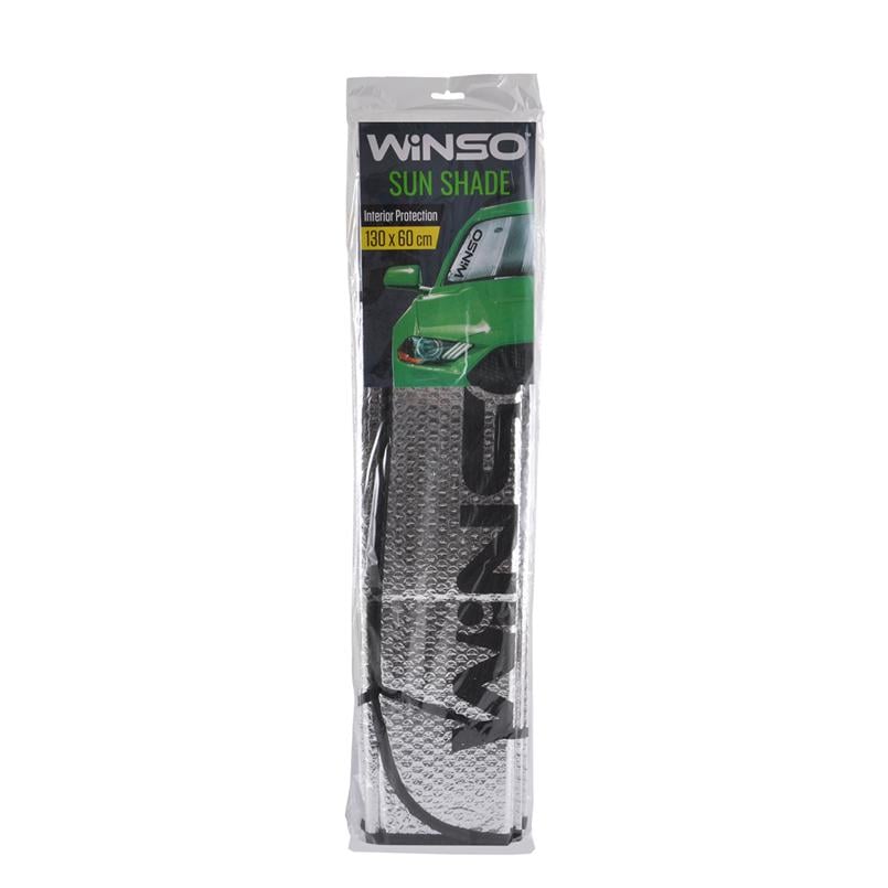 Шторка солнцезащитная WINSO на лобовое стекло зеркальная 130х60 см (130600)