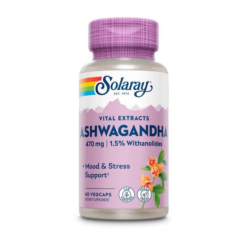 Ашваганда Solaray Ashwagandha 470 mg 60 вер. капс.