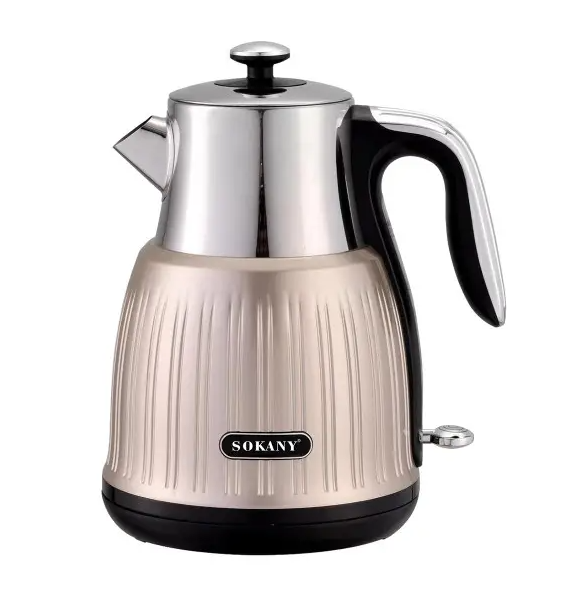 Електрочайник Sokany SK-SH-1055 безшумний із нержавіючої сталі 1,6 л Рожевий металік
