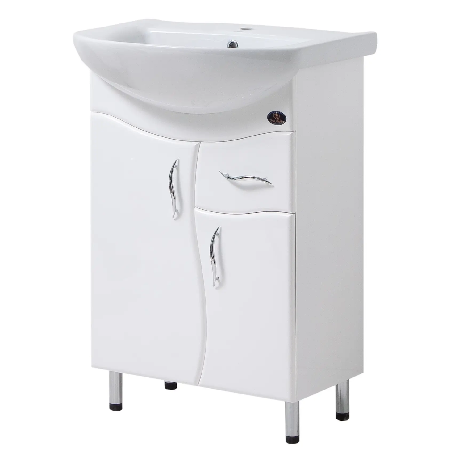 Тумба для ванной Van Mebles Хвиля 600x870 напольная с умывальником Proxy 60 Белый (MRT-000001207)