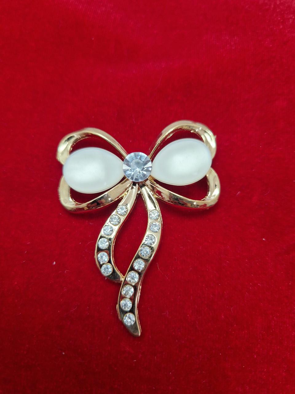Брошь бантик с бусинами Золотистый (1862642188) Брошь бантик с бусинами Золотистый (1862642188)