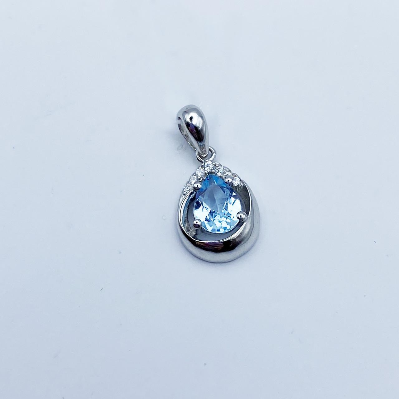 Серебряный кулон с голубым топазом 2 г (2377586153)
