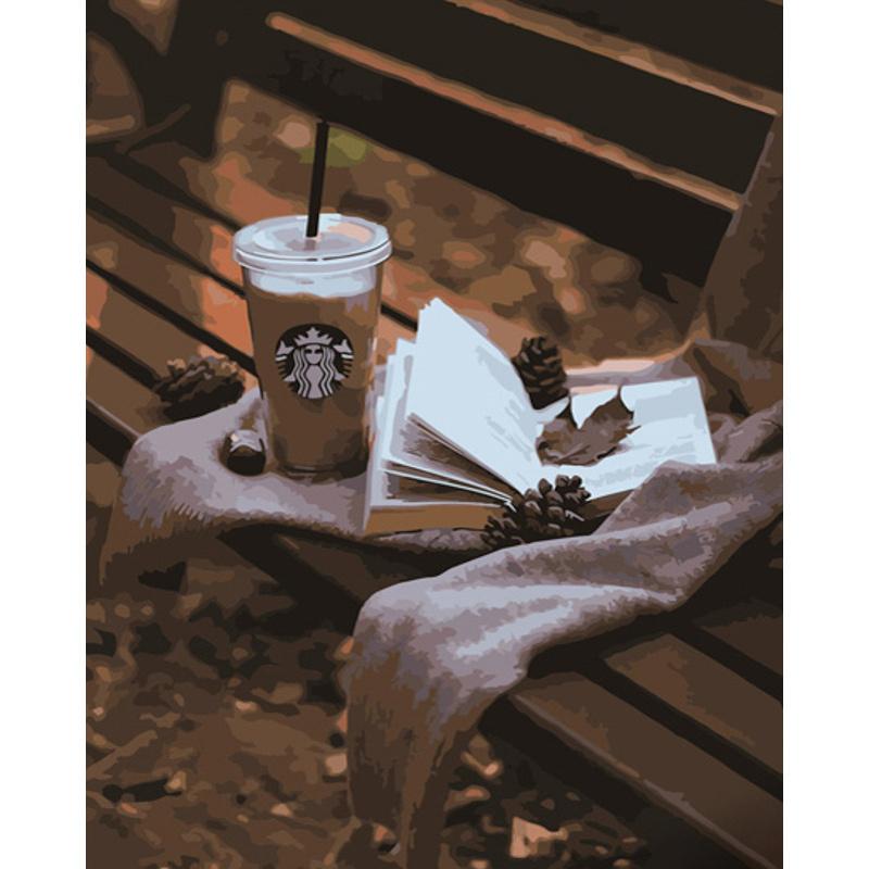 Картина по номерам Strateg Премиум Чтение с кофе 40x50 см (GS669)