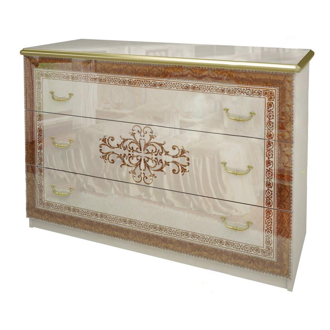 Комод MiroMark Дженифер 3Ш Радика с зеркалом Бежевый (JF-63-RB)