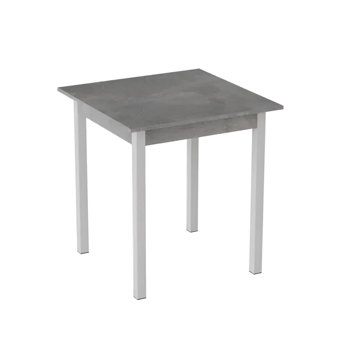 Обеденный стол Ferrum-decor Диего ДСП 16 мм 75x80x80 см Белый/Бетон (FRD-105576)