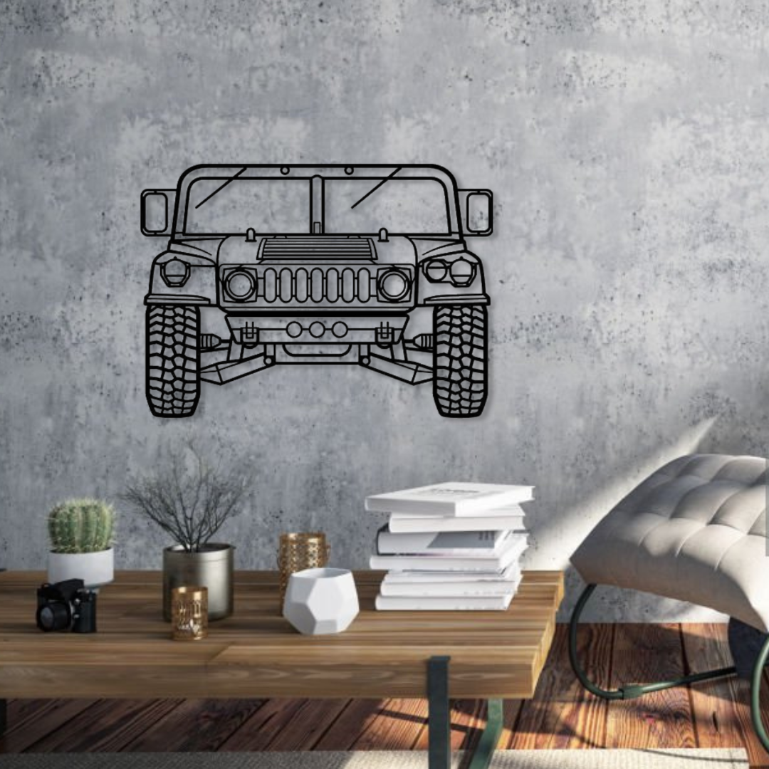 Декор на стену авто Hummer H1 из металла 140 см (auto88)
