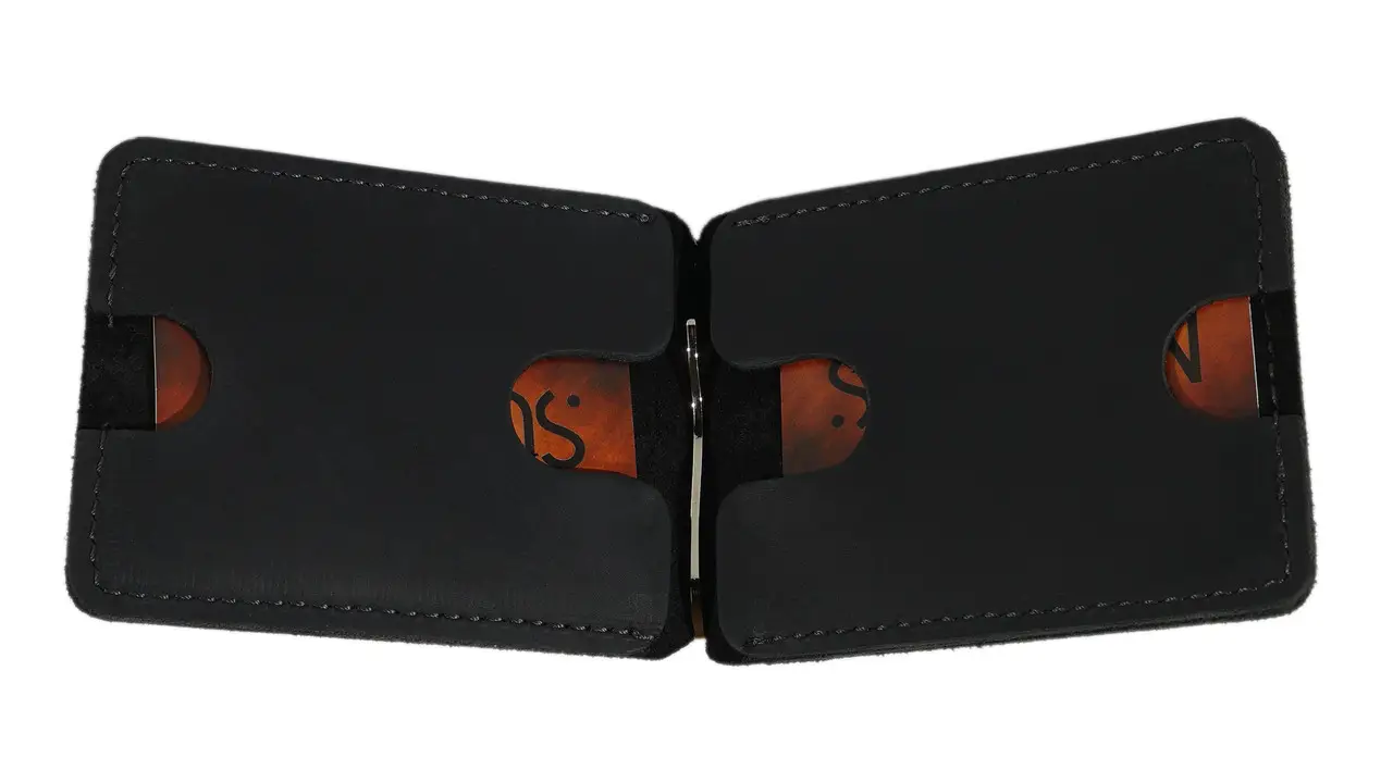 Кошелек с зажимом Simple кожаный 12х8х5х1 см - фото 3