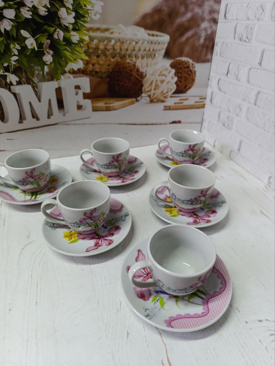 Сервіз кавовий SNT Квіти кераміка 80 мл 12 пр. - фото 2 Сервіз кавовий SNT Квіти кераміка 80 мл 12 пр. - фото 2