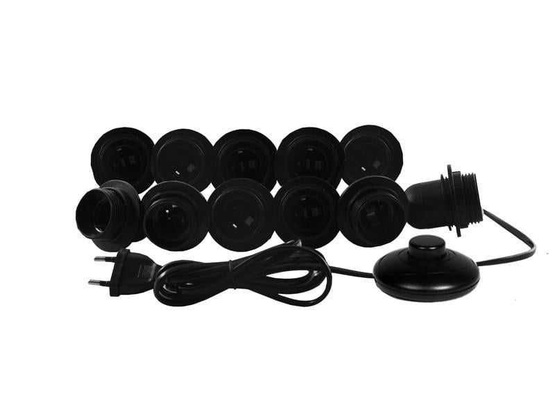 Подсветка гримерного зеркала LEDUA светодиодная врезная с ножным выключателем 11 шт. E27 Черный Подсветка гримерного зеркала LEDUA светодиодная врезная с ножным выключателем 11 шт. E27 Черный