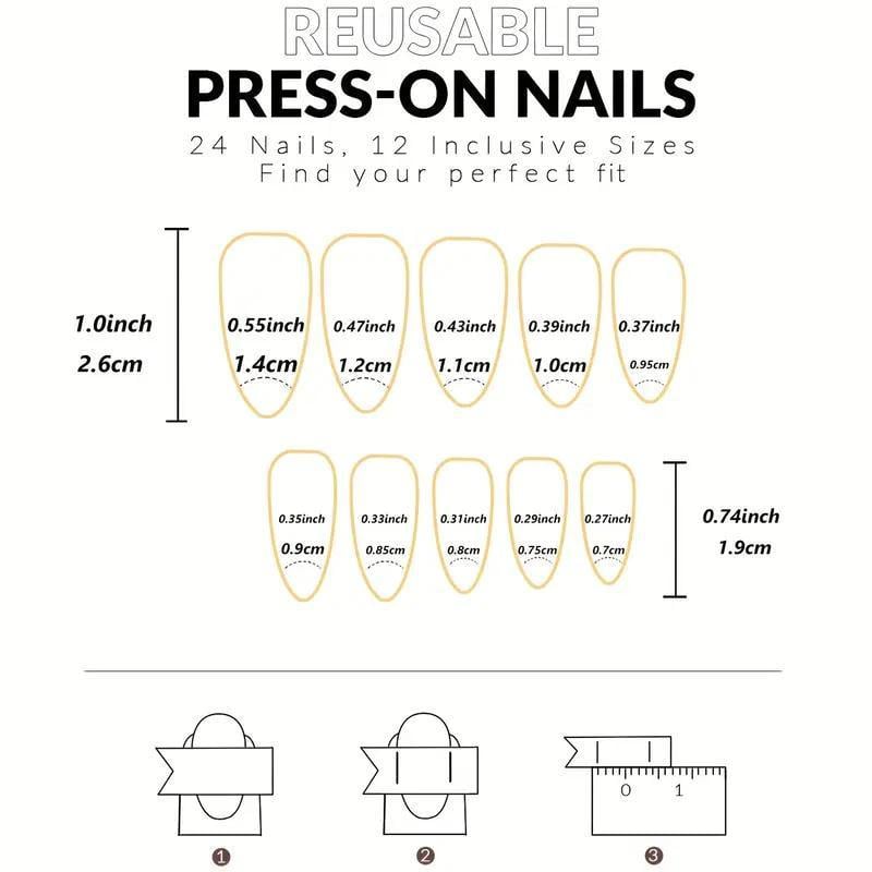 Накладные ногти с объемным дизайном Бант с жемчугом миндаль средней длины с клеевыми пластинами 24 шт. Белый (2789190688) - фото 10