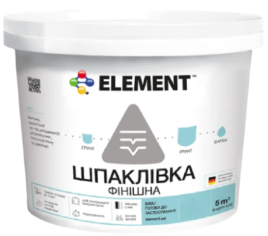 Шпаклевка финишная для внутренних работ Element 15 кг (2266757532)