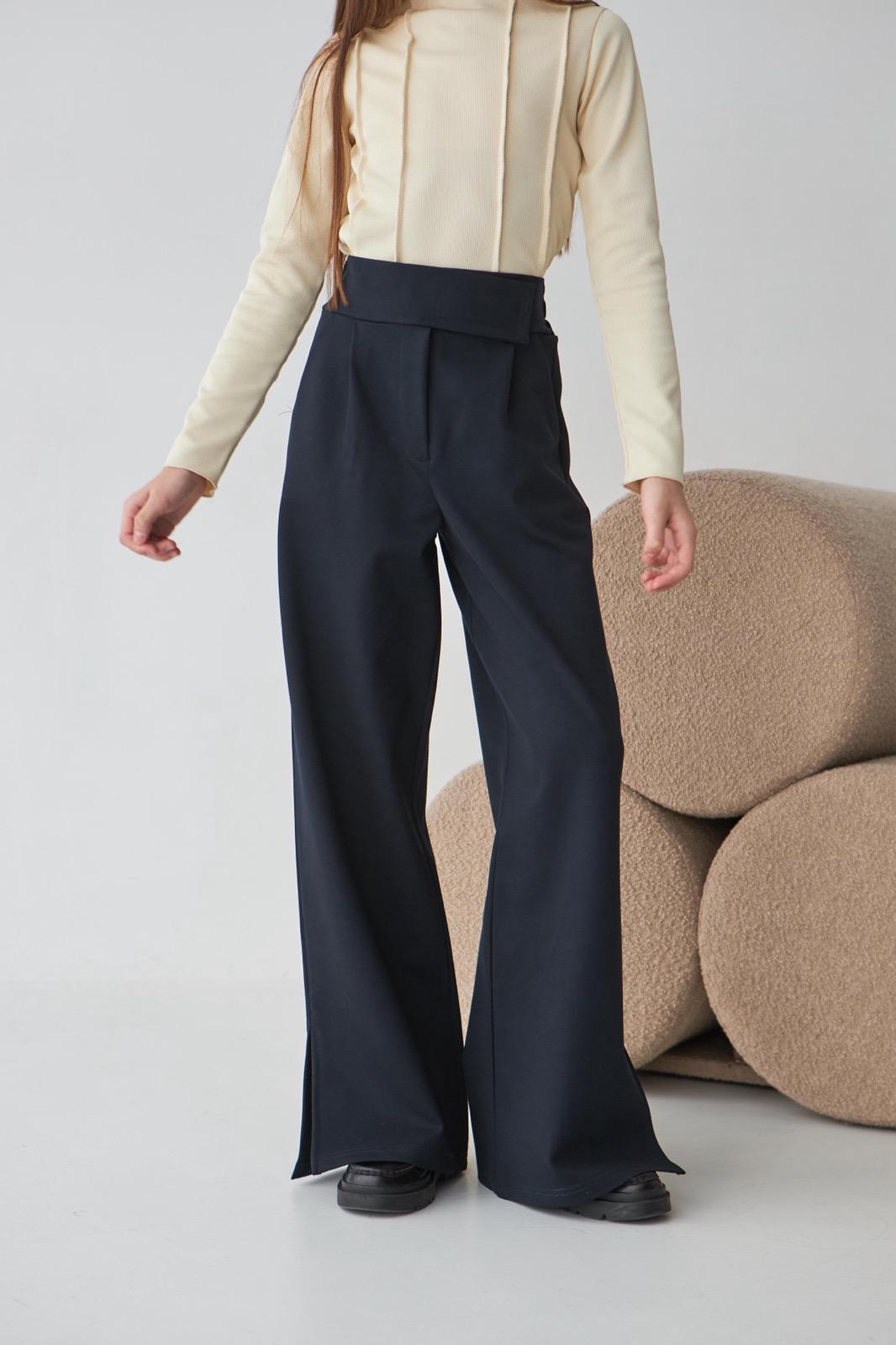 Брюки-палаццо для девочки Valza 3407-01 трикотажные 122 см Синий