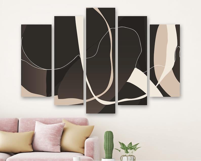 Модульная картина KIL Art Абстрактный узор на холсте из пяти частей 187x119 см (M51_XL_229)