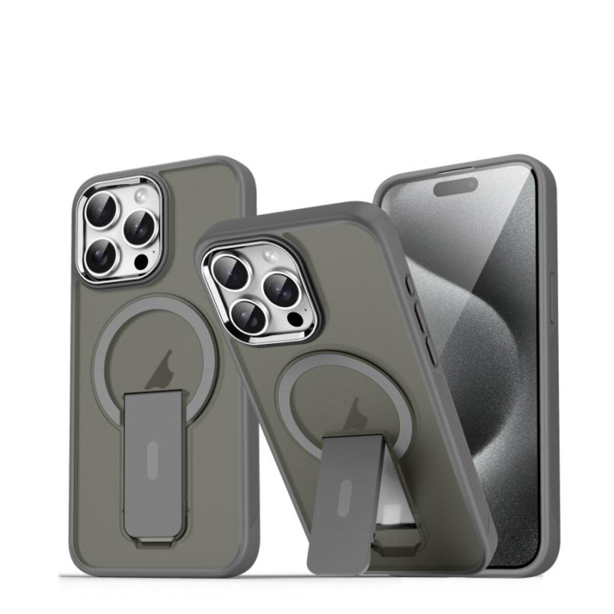 Противоударный чехол с подставкой Cosmic Magnetic Stand for Apple iPhone 15 Pro Grey