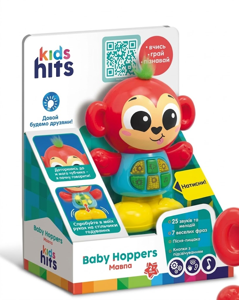 Игрушка музыкальная интерактивная Kids Hits Очаровательные зверьки Обезьянка от 2 лет Разноцветный (VL-337-V-176)