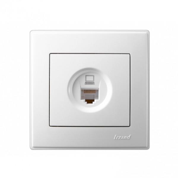 Розетка одинарная компьютерная Lezard Lesya Белый (00000013128)