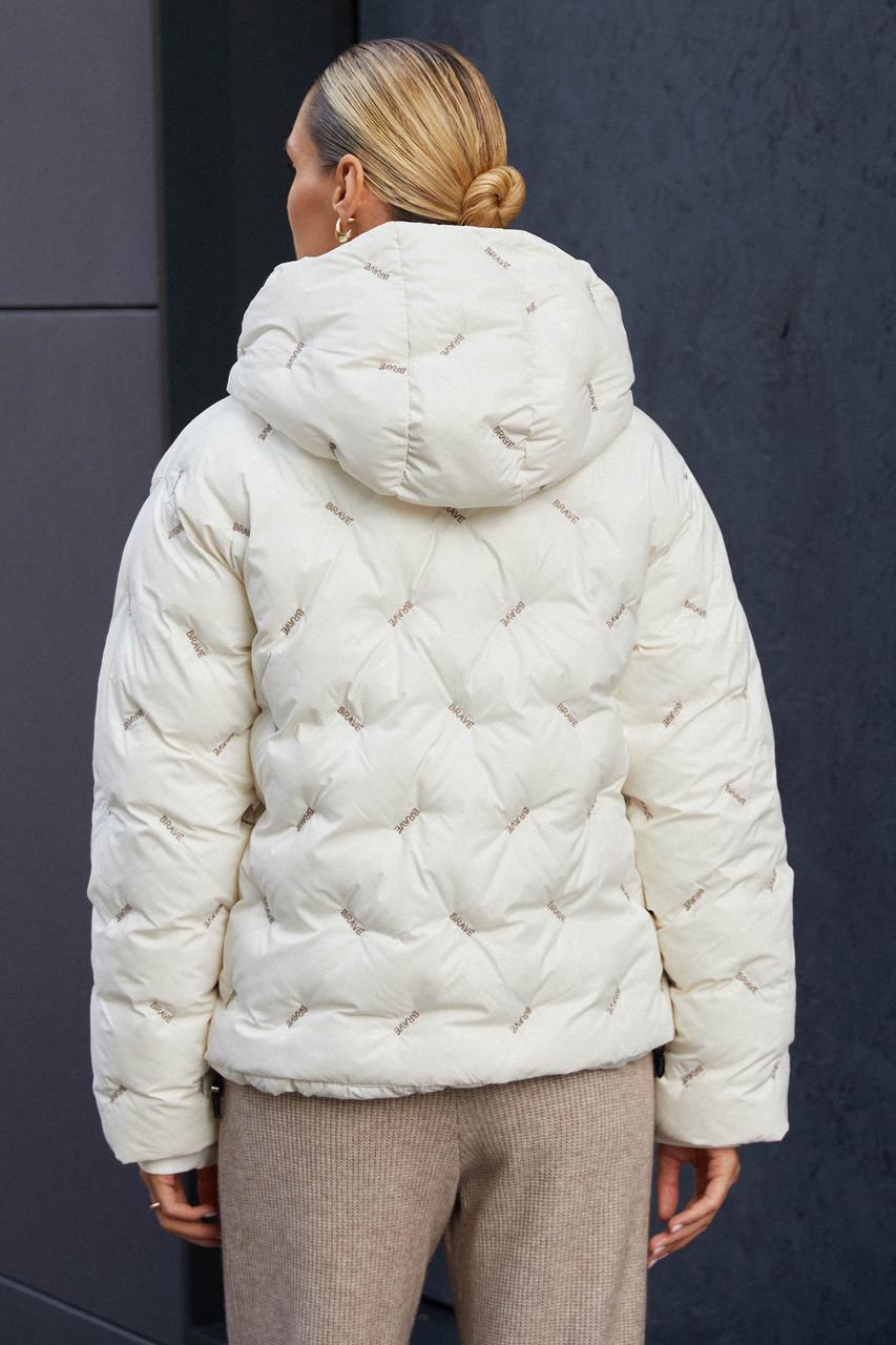 Куртка Seventeen с декоративной вышивкой S-M Молочный - фото 4