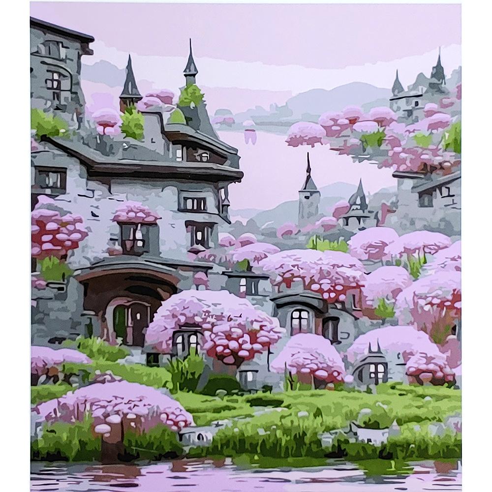 Картина по номерам Strateg Премиум Розовый пейзаж 30х40 см (SS6639)