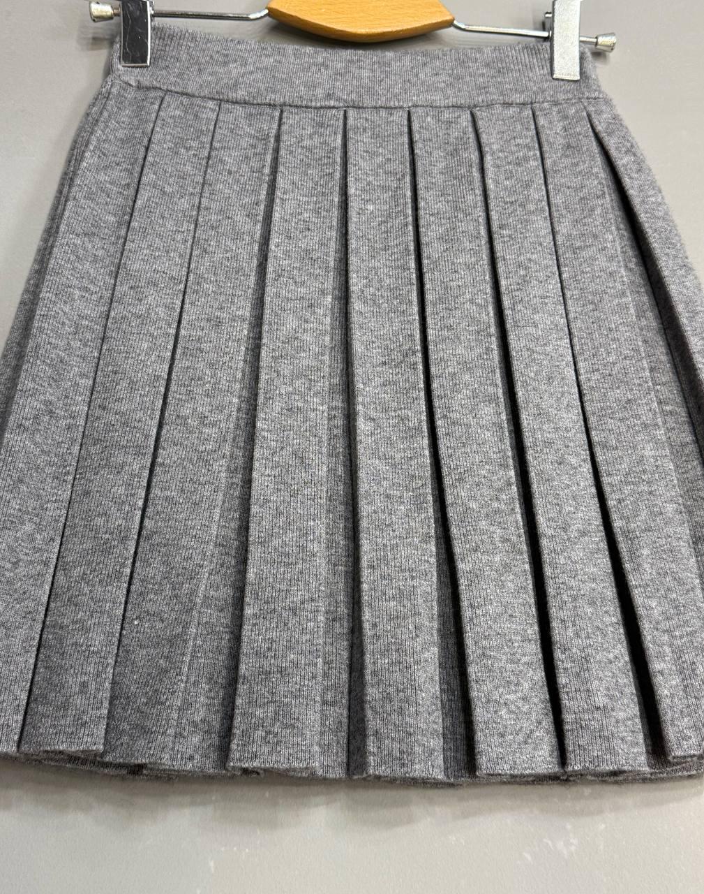 Юбка женская A-N 9956 вязаная теплая в складку на резинке OS Серый (4908) - фото 4 Юбка женская A-N 9956 вязаная теплая в складку на резинке OS Серый (4908) - фото 4