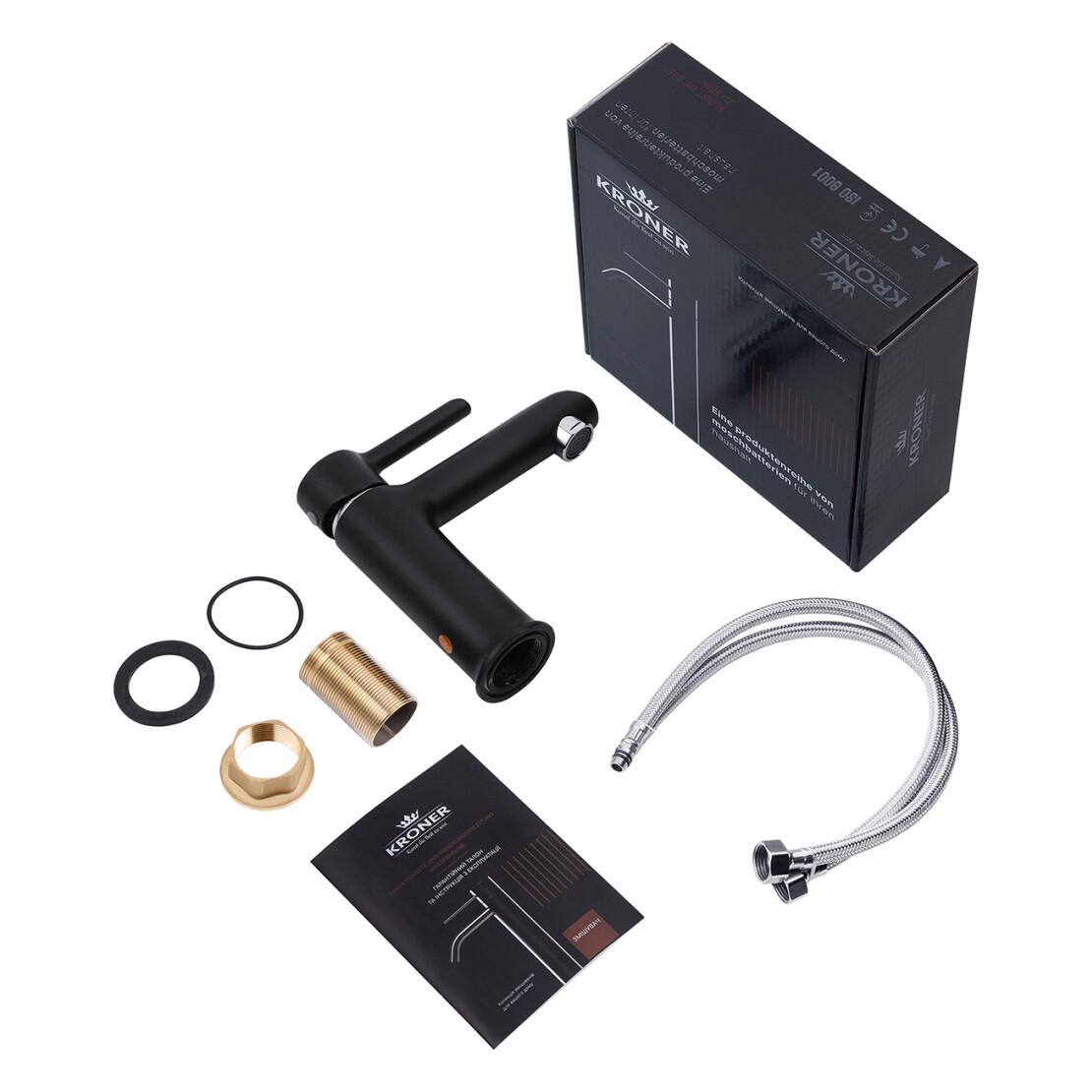 Смеситель для раковины Kroner KRP Essen SCH010 Черный/Хром (CV024322) - фото 6 Смеситель для раковины Kroner KRP Essen SCH010 Черный/Хром (CV024322) - фото 6