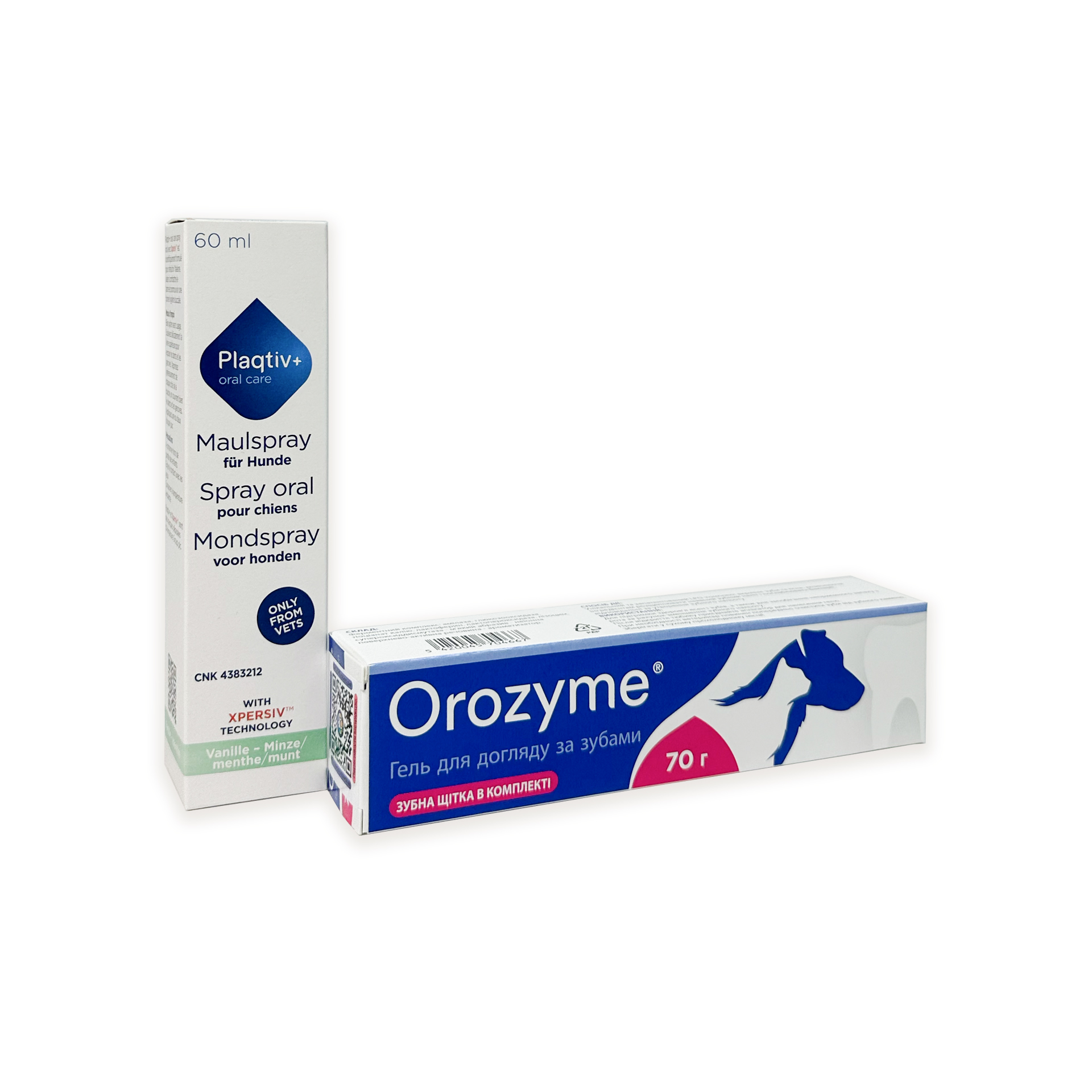 Набор для ухода за пастью животных Гель Orozyme для зубов и десен 70 г/Спрей Plaqtivplus Oral Care Oral Spray 60 мл (38065194)
