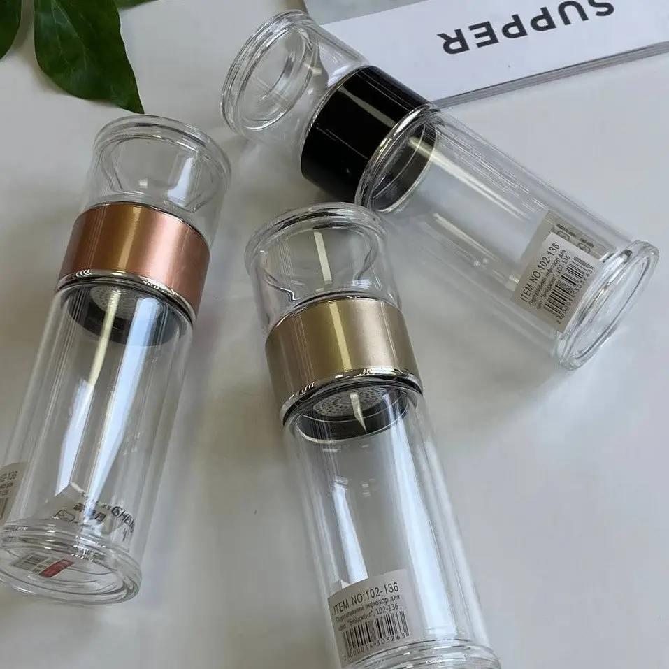 Колба для заваривания стеклянная чая 250 мл с ситечком и крышкой Black (TeaFlow 1B) - фото 6