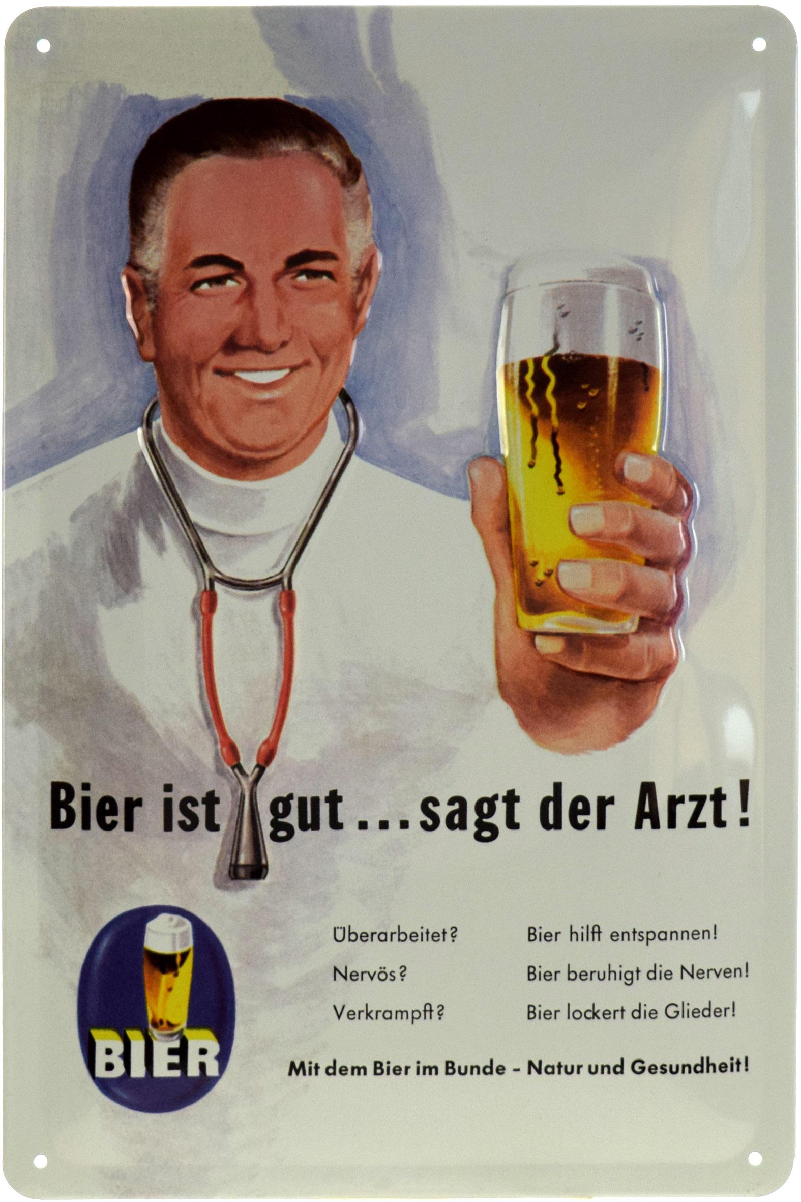 Табличка металева Пиво Це Добре Каже Лікар!/Bier Ist Gut Sagt Der Arzt! 20x30 см
