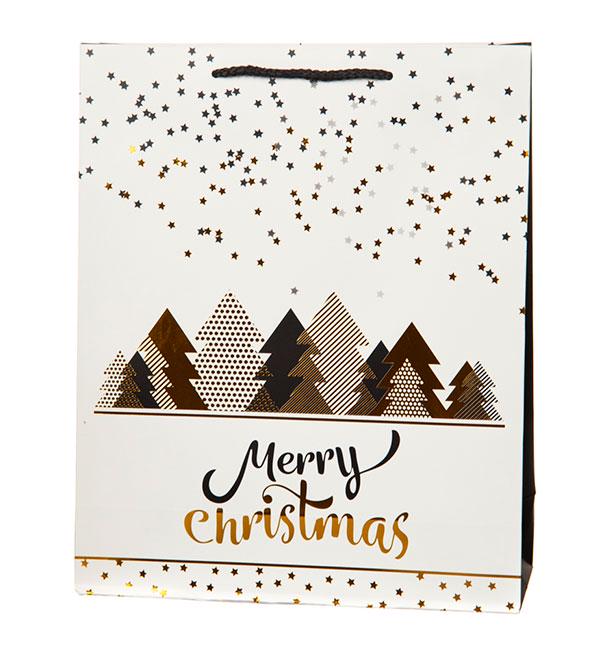 Новогодний пакет Christmas 30х40х12 см ламинированный картон (514730)