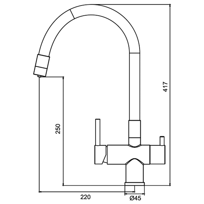 Змішувач для кухні KOER KB-72002-05 (KR3384) - фото 2