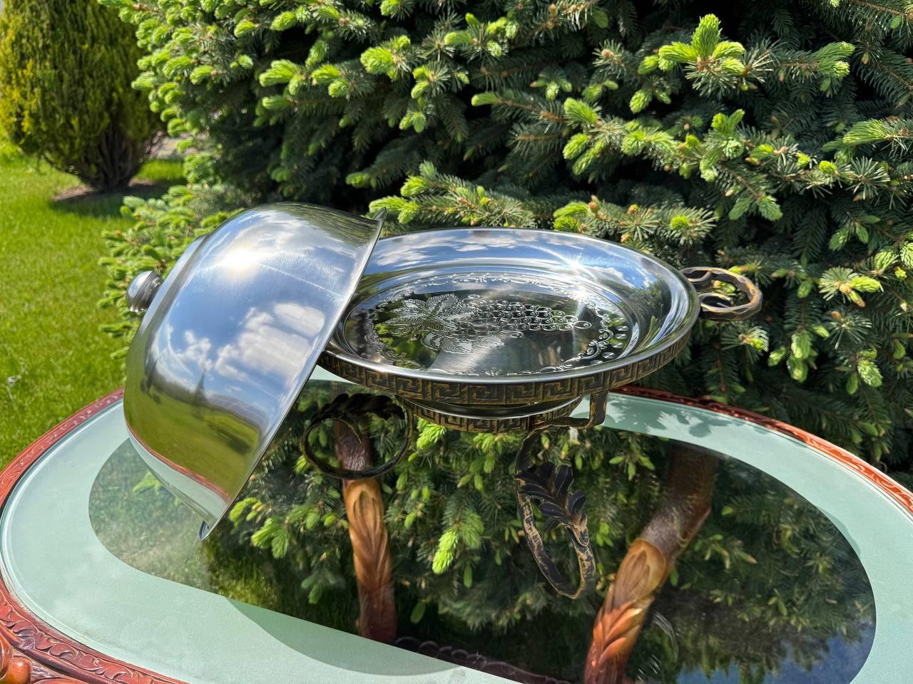 Садж для шашлику та м'яса з підігрівом з кришкою 36 см - фото 7 Садж для шашлику та м'яса з підігрівом з кришкою 36 см - фото 7